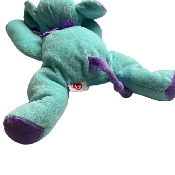 Ty Pillow Pals Squirt Elephant Vintage 1998 Blue Purple Plush Stuffed Animal - Picture 3 of 7